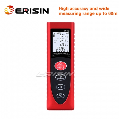 Erisin ES330 60M 196FT Range Finder Laser Point Distance Meter Measure Mini Portable LED IP54