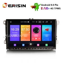 Erisin ES2628V 9" Android 9.0 Car GPS Navigator OBD DAB+ DVR USB for VW Passat Polo Golf Tiguan Eos Seat