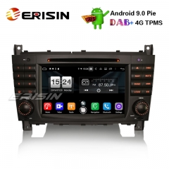 Erisin ES7718C 7" Android 9.0 Autoradio DVD DAB + 4G GPS Navi for Mercedes C / CLC / CLK Klasse W203 W209