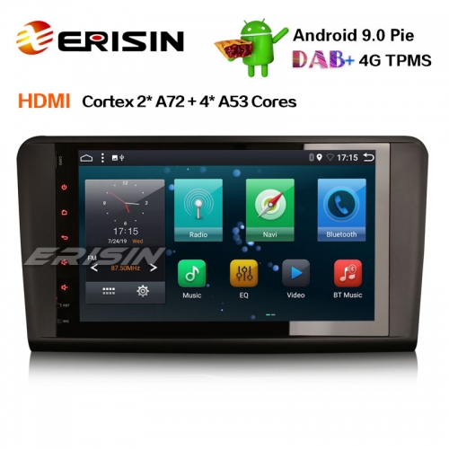 Erisin ES6286L 9" DAB + Android 9.0 Navegador GPS do carro HDMI AUX DTV 4G para Mercedes Benz ML / GL-Klasse W164 X164