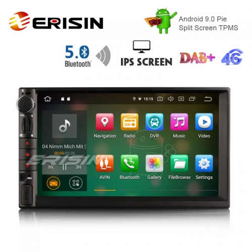 Erisin ES8049U 7 &quot;DAB + Android 9.0 Autoradio GPS WiFi Bluetooth Navegación RDS 4G
