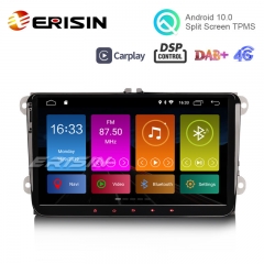 Erisin es3091v 9" dab + android 10.0 stereo gps dsp carplay für vw passat cc golf touran polositz