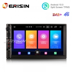 Erisin es2749u 7 "android 10.0 2 din dab carro estereofónico satnav wifi swc obd tpms 4g bluetooth