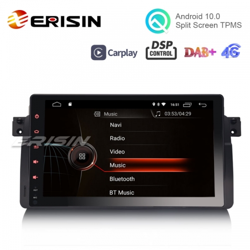 Erisin ES4296B 9" Android 10.0 OS Car Stereo GPS 4G TPMS DAB+ Apple CarPlay DSP for BMW E46 M3