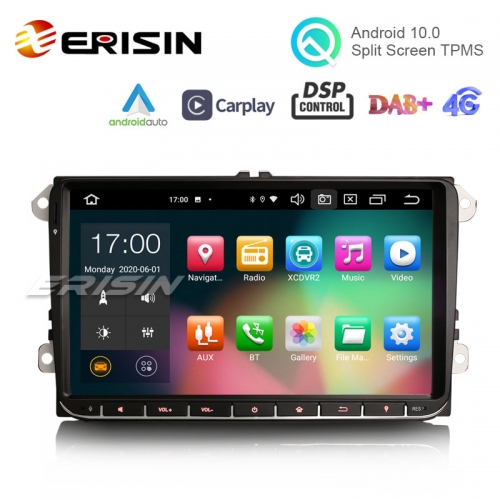 Erisin ES8128V 9" Android 10.0 Car Stereo for VW Passat Seat Skoda DSP CarPlay & Auto GPS TPMS DAB+ 4G DVD System
