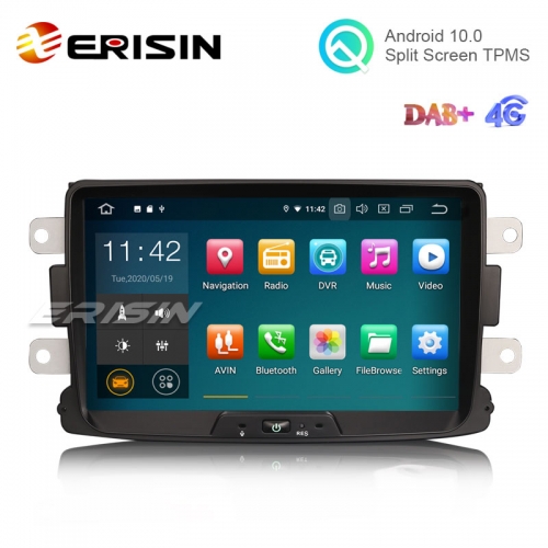 Erisin ES5129D 8" Android 10.0 Car Stereo for Renault Dacia Duster Multimedia with GPS Radio WiFi BT TPMS DAB+ CarPlay+