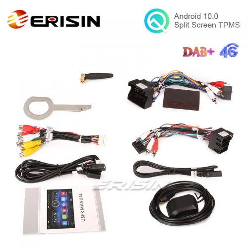 Erisin 8-Core 4GO+64GO Android 12 Autoradio Pour Audi A4 S4 RS4 RNS-E Seat Exeo 7 Pouces écran Tactile Lecteur GPS Multimédia Stéréo Dab+ Wireless CarPlay Android Auto Bluetooth WiFi DSP TPMS USB