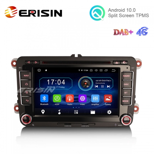 Erisin ES6948V 7" Android 10.0 Car DVD GPS Radio WiFi BT Canbus 4G for VW Caddy MK6 Polo Magotan Seat Leon Skoda Superb