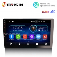 Erisin ES6910U 10.1" Detachable Screen Android 10.0 Car Stereo GPS DAB+ WiFi BT 4G 1 Din Unviersal Auto Radio