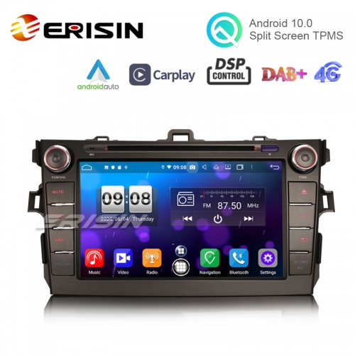 Erisin ES8728A 8" Android 10.0 Car Multimedia CarPlay & Auto GPS TPMS DVR DSP Radio for Toyota COROLLA E140 E150