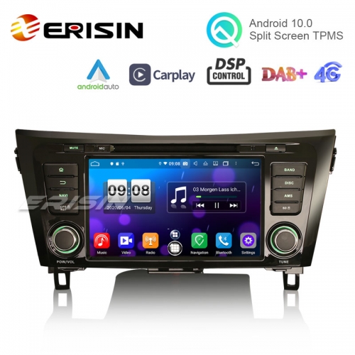 Erisin ES8752Q 8" Octa-Core Android 10.0 Car Stereo CarPlay & Auto 4G DSP Wifi GPS for Nissan X-Trail Qashqai Rogue