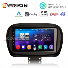 Erisin ES8750F 9" Octa-Core Android 10.0 Car Stereo for Fiat 500X 2014 Radio CarPlay & Auto DSP GPS TPMS DSP 4G OBD