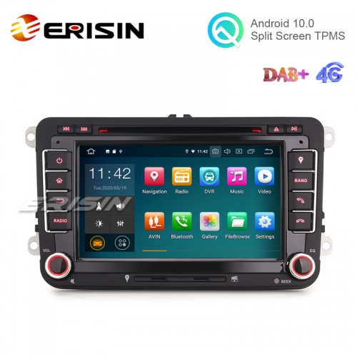 Erisin ES5148V 7" Android 10.0 Car DVD for VW Seat Skoda with GPS Radio WiFi BT TPMS DAB+