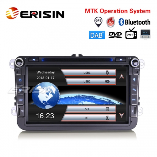 Android 10 Autoradio Carplay 2 DIN pour VW T5 EOS Golf 5 Golf 6