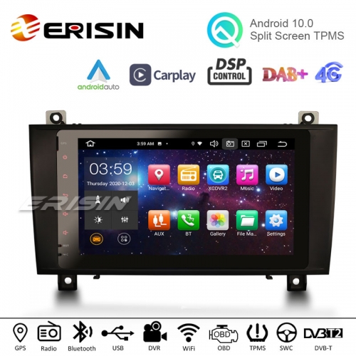 Erisin ES8184S 8" Android 10.0 Auto Multimedia System CarPlay & Auto GPS TPMS Radio Stereo for Mercedes-Benz SLK Class R171 W17