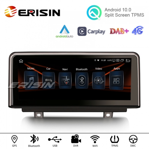 Erisin ES2830B 10.25" HD IPS Android 10.0 Car Stereo GPS Carplay AndroidAuto WiFi TPMS DVR DAB+ Radio for BMW 1er-F20/F21, 3er-F30/F31/F34, 4er-F32/F3