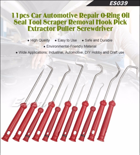 Erisin ES039 11 pcs Car Automotive Repair O-Ring Oil Seal Tool Scraper Removal Hook Pick Extractor Puller Screwdriver