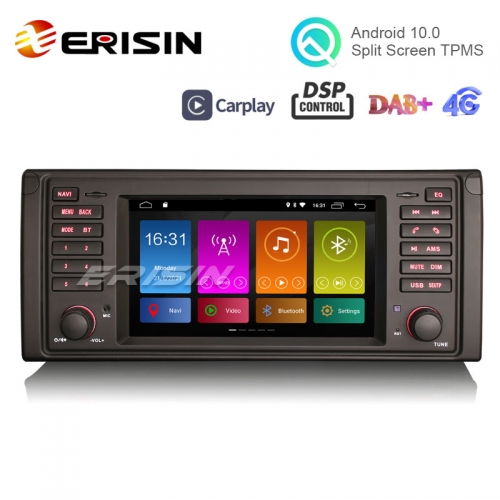 Erisin ES3153BN 7" DSP Android 10.0 Car Multimedia Player GPS WiFi 4G CarPlay TPMS DVR DAB+ for BMW 5 Series E39 X5 E53 M5