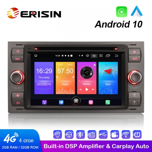 Erisin ES2766FG 7" Car Stereo DVD Player GPS System For Ford Fusion Focus Fiesta Galaxy Wireless Apple CarPlay Wired Android Auto DSP DAB