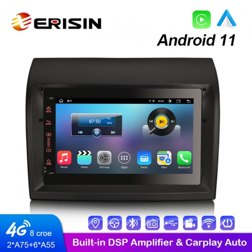 Erisin ES8674F 7 &quot;Android 11.0 lecteur multimédia de voiture CarPlay &amp; Auto 4G WiFi DSP stéréo DVD GPS pour FIAT DUCATO CITROEN JUMPER PEUGEO