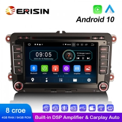 Erisin ES6948VN 7" DSP Wireless Apple CarPlay Auto Android 10.0 Car Stereo GPS Radio for VW Caddy MK6 Polo Magotan Seat Leon Skoda Superb