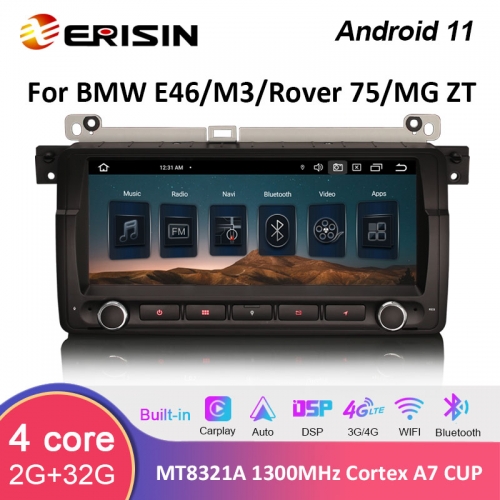 Erisin ES2746B 8.8" BMW E46 Android 11 Car Radio CarPlay & Auto GPS DSP IPS Stereo For BMW MG ZT M3 Rover 75