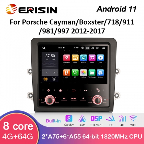 ES8560B" IPS Android 11.0 Car Multimedia GPS DSP 4G SIM Card Slot Wireless CarPlay Auto Radio For Porsche Cayman/Boxster/718/911/981/997