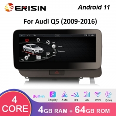 Erisin ES3675Q 10.25 Wireless Carplay Android 11 Car Stereo GPS SatNav For Audi Q5 WiFi 4G SIM TPMS DVR DAB+ IPS OEM Radio CD Player
