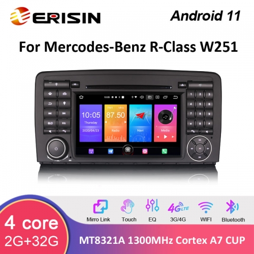 ES2781R 7" HD Android 11.0 Auto Multimedia System DSP Carplay Radio GPS DVD Player for Mercedes Benz R-Class W251 2006-2012 (R280/R300/R320/R350/R500/