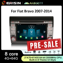 Erisin ES8971F 7" IPS Screen 8 Core Android 11.0 Car DVD Player GPS 4G LTE DPS Wireless CarPlay Auto Radio For Fiat Bravo