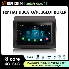 Erisin ES8974D 7" IPS Screen 8 Core Android 11.0 Car Stereo GPS 4G LTE DPS Wireless CarPlay Auto Radio For FIAT DUCATO CITROEN JUMPER PEUGEOT BOXE