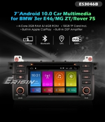 Erisin ES3046B 7" DSP DAB + Android 10.0 Car DVD Wifi 4G GPS para BMW 3er E46 M3 Rover 75 MG ZT