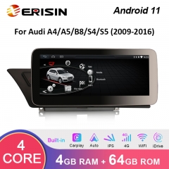 Erisin ES3674AH 10.25" Android 11.0 Car Stereo GPS Radio For Audi A4/A5/B8/S4/S5 High Configuration Wireless Carplay Auto 4G LTE IPS Screen