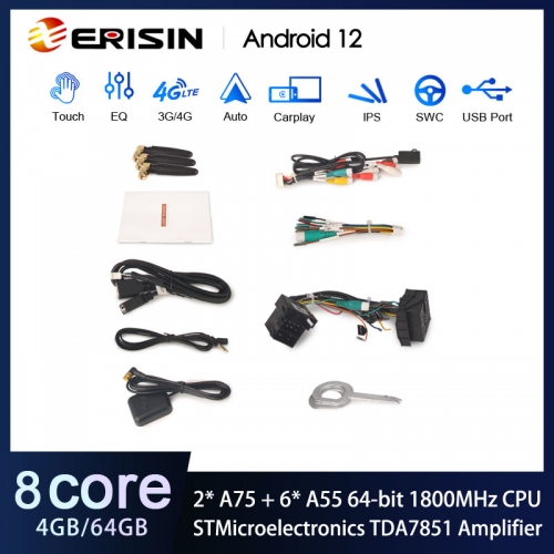 Erisin Android 14 Estéreo Para Coche - GPS, CarPlay Y Más
