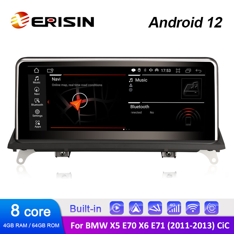 Erisin ES3270C 10.25" Octa-Core IPS Android 12.0 Car Stereo for BMW X5 E70 X6 E71 CCC OEM Radio GPS 4G SIM Wireless CarPlay Android Auto Multimedia