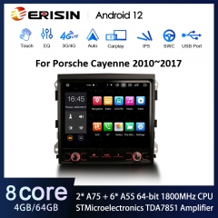 Erisin ES8542C 8,4" Восьмиядерный Android 12,0 Авто Радио CarPlay GPS TPMS DVR DTV DAB-IN Автомобильная стереосистема для PORSCHE CAYENNE 2010-20