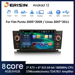 Erisin ES8523L 7" IPS Android 12.0 Car Stereo For Fiat Punto Linea Radio GPS 4G SIM Slot WiFi DSP 64G Wireless CarPlay & Auto
