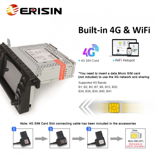 Erisin ES8546B 7" Android 12 IPS Autoradio GPS Wireless CarPlay.