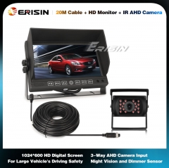 ErisinES616 7" HD Monitor + IR AHD 1080P Camera For RV Bus Vans Trucks Caravan Motorhome Trailer
