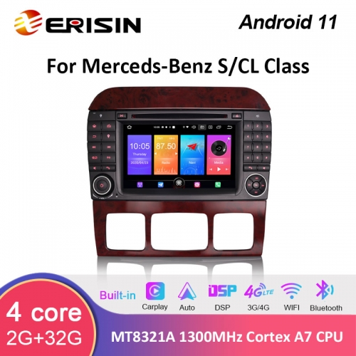 Erisin ES2782S DSP Android 11 Car Stereo System For Mercedes-Benz S-Class W220 CL-Class W215 WiFi Carplay Auto Radio GPS Navigation