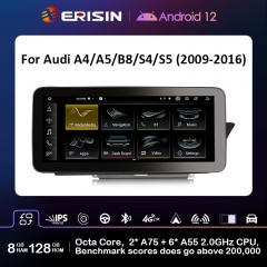 Erisin ES4674HR 12.3" Right-Hand-Drive Android 12 Car Stereo GPS For Audi A4/A5/B8/S4/S5 High Configuration CarPlay Auto Radio DSP IPS Multimedia