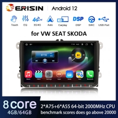 Autoradio tactile GPS Bluetooth Android Apple Carplay VW Golf  5,6,Touran,Tiguan,Passat,Transporter T5,T6,Polo,Scirocco,Beetle,EOS + caméra