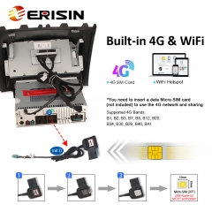 Erisin ES8936M 7" Android 13.0 Car Stereo For Renault Megane II Radio CarPlay Android Auto 4G BT5.0 IPS DSP GPS Canbus Split-Screen
