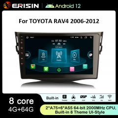 Erisin ES8934R 8-core 9" Android 12 Autoradio GPS CarPlay WiFi DAB+ Navi IPS DSP For TOYOTA RAV4 Car Stereo BT5.0 4G RDS