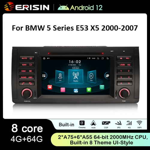 Erisin ES8953B 7" BMW X5 E53 Android 12.0 Car Stereo CarPlay & Auto Radio GPS 4G DAB+ DSP Canbus BT5.0 IPS Screen