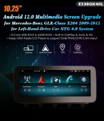 ES38GK40L IPS Android 12 Mercedes Benz GLK-Class X204 NTG 4.0 System Car Stereo Multimedia Screen Navigation Carplay 4G Net BT5.0