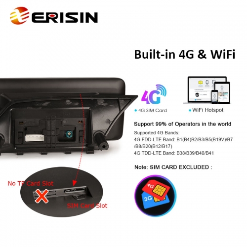 Erisin ES46GK45L Android 14 Autoradio GPS Stereo For Mercedes Benz GLK X204 NTG 4.5 System APS CarPlay Android Auto DSP WiFi SWC 128G
