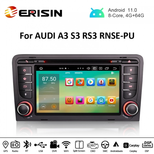 Erisin ES8147A 7" PX5 Android 11.0 Car Stereo GPS For Audi A3 S3 RS3 RNSE-PU 64G DAB+ DSP CarPlay Auto Radio