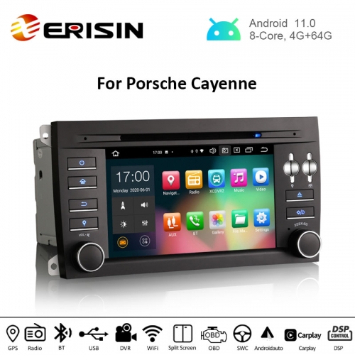 Erisin ES8197S 7" Android 11.0 Car Stereo for Porsche Cayenne GPS \Navi DSP CarPlay & Auto TPMS DAB+ 4G