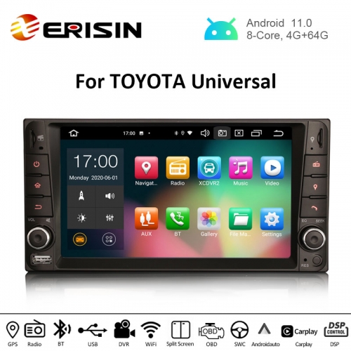 Erisin ES8112C 7" Octa-Core Android 11.0 Car Radio for Toyota Corolla CarPlay & Auto GPS TPMS DAB+ GPS Sat Nav